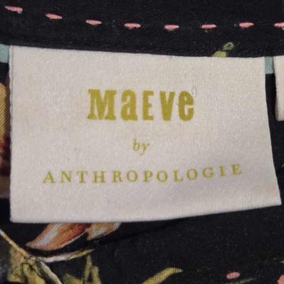 Maeve Floral Black Wildlife Rayon Blouse Size 8 - Picture 11 of 11